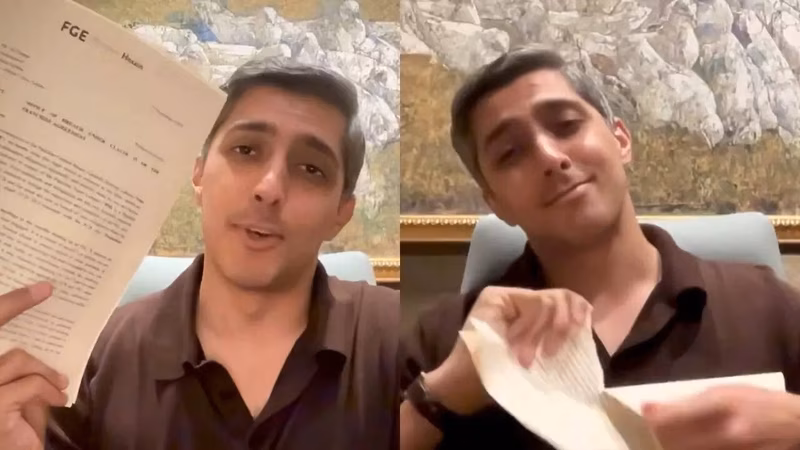 Watch: PSL team owner tears up legal notice, mocks PCB on camera