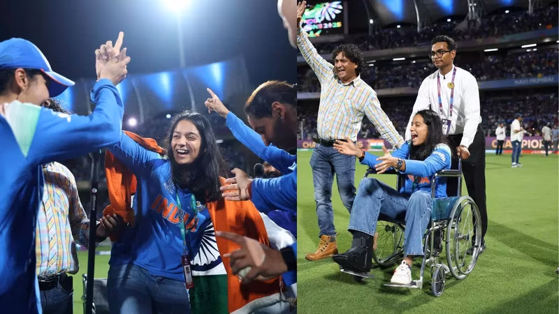 Pratika’s wheelchair dance with Jemimah and Harman steals hearts after India’s win - Watch