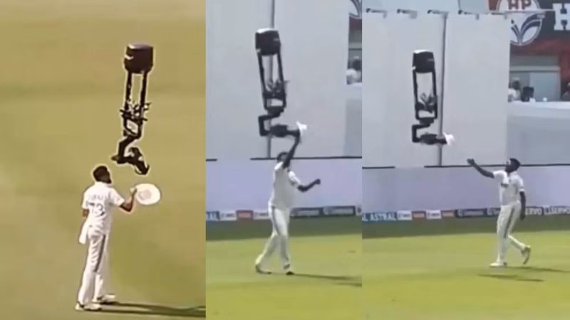 Siraj’s spidercam prank! Camera operator's response steals the show — Watch