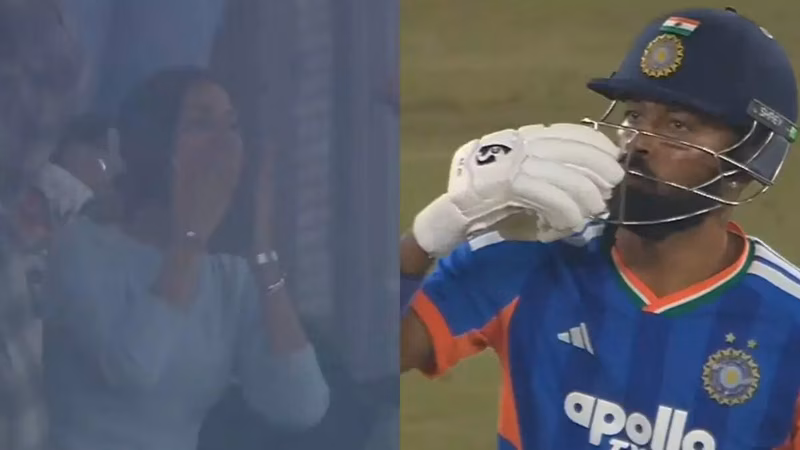 Pandya blows flying kiss to Mahieka; her reaction goes viral - Watch